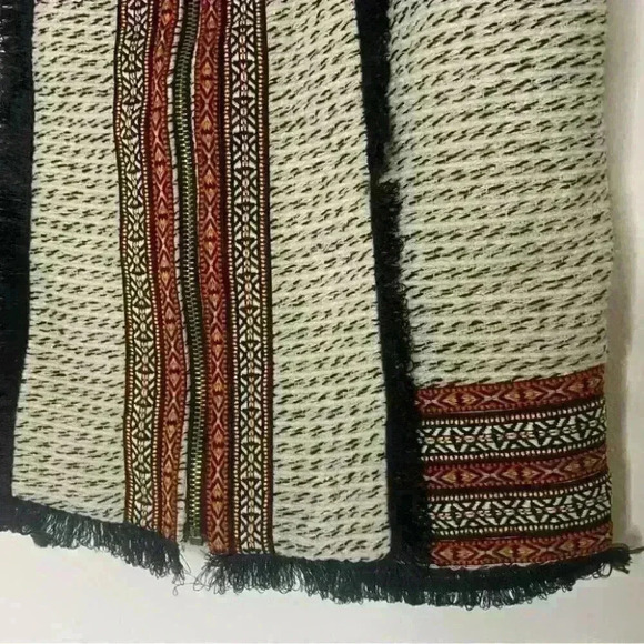 Akira Chicago red label tweed knit Aztec fringe vest Sz s - Picture 4 of 9